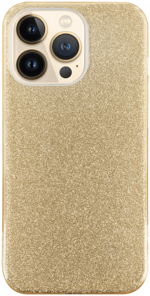 Apple iPhone 13 Pro szilikon tok kivehető ezüst csillámporos réteg halvány sárga