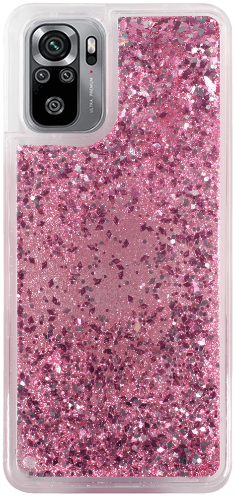 Xiaomi Redmi Note 10s szilikon tok gyári Liquid Sparkle rózsaszín