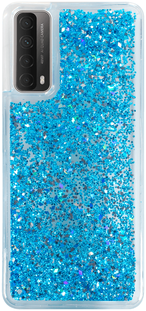 CoolCase - Huawei P Smart 2021 szilikon tok gyári Liquid Sparkle kék/ezüst