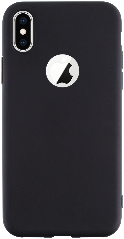 Apple iPhone XS szilikon tok logó kihagyós fekete