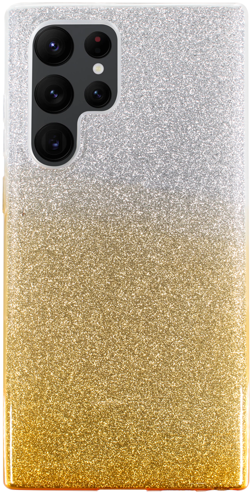 Samsung Galaxy S22 Ultra 5G (SM-S908B) szilikon tok csillogó hátlap arany/ezüst