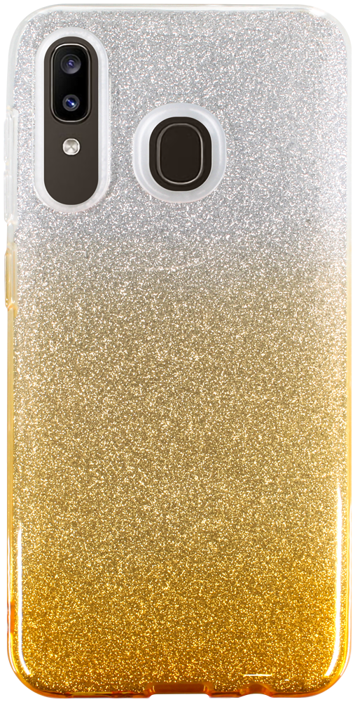 Samsung Galaxy A30 (SM-A305) szilikon tok csillogó hátlap arany/ezüst