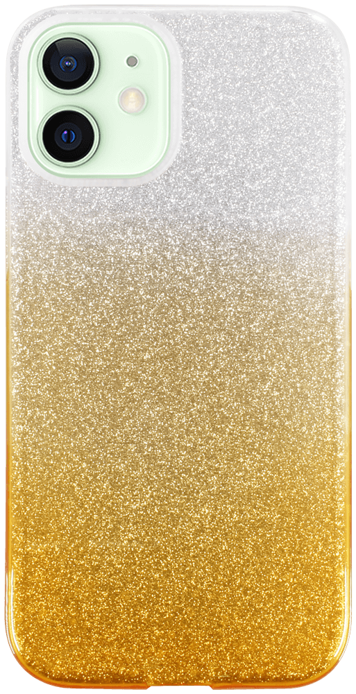 Apple iPhone 12 Mini szilikon tok csillogó hátlap arany/ezüst