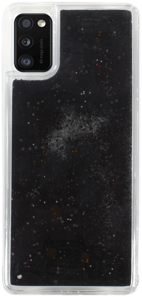 Samsung Galaxy A41 ( SM-A415F) szilikon tok Liquid Glitter fekete