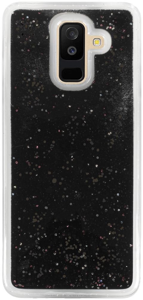 Samsung Galaxy A6 Plus 2018 (A605) szilikon tok Liquid Glitter fekete