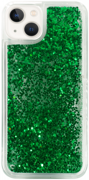Apple iPhone 13 szilikon tok Liquid Glitter zöld