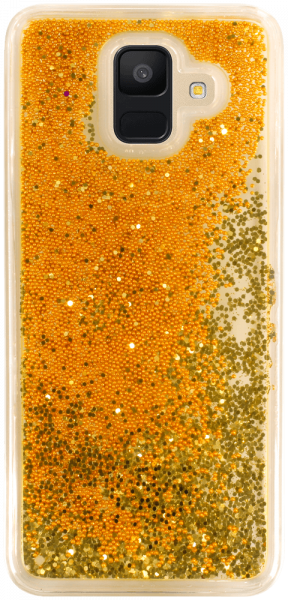 Samsung Galaxy A6 2018 (A600) szilikon tok Liquid Glitter arany