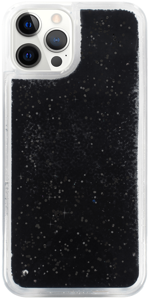 Apple iPhone 12 Pro Max szilikon tok Liquid Glitter fekete