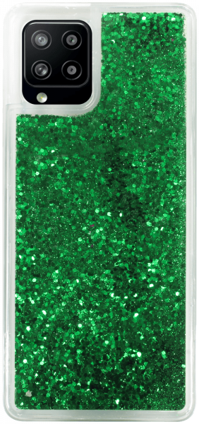 Samsung Galaxy A42 5G (SM-A426B) szilikon tok Liquid Glitter zöld