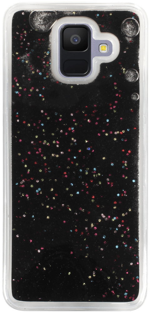 Samsung Galaxy A6 2018 (A600) szilikon tok Liquid Glitter fekete