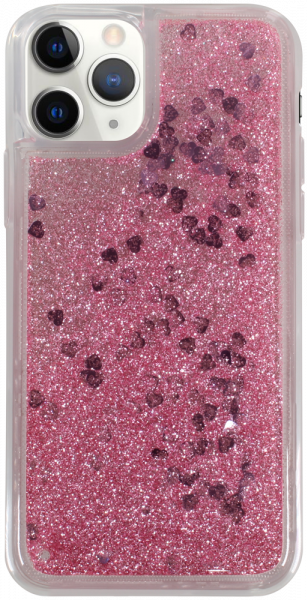 Apple iPhone 11 Pro szilikon tok gyári Liquid Heart rózsaszín