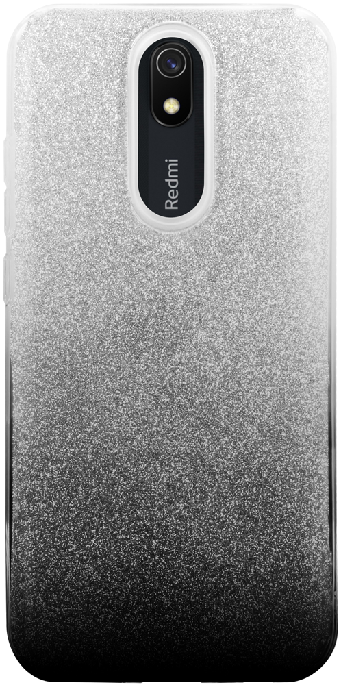 Xiaomi Redmi 8A szilikon tok csillogó hátlap fekete/ezüst
