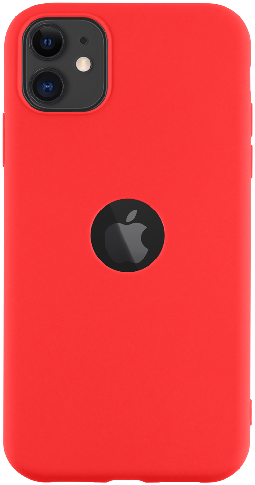 Apple iPhone 11 szilikon tok logó kihagyós piros