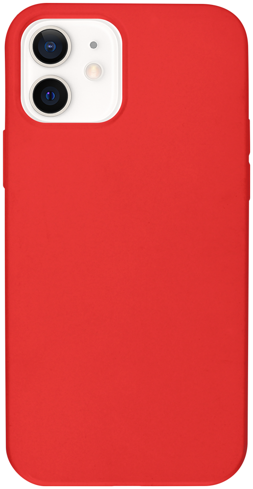 Apple iPhone 12 szilikon tok matt piros