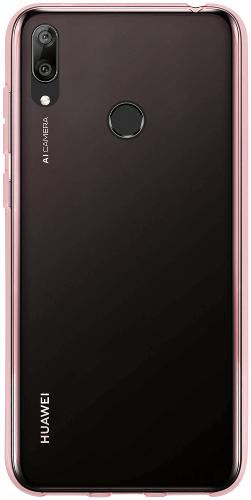Huawei Y7 Prime 2019 szilikon tok átlátszó rózsaszín
