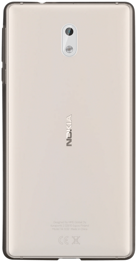 Nokia 3 szilikon tok matt-fényes keret füstszínű