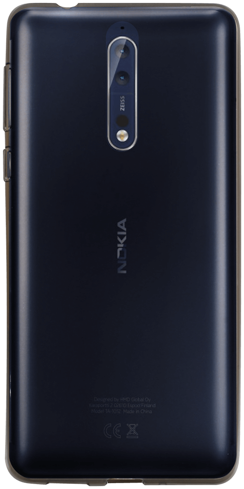 Nokia 8 Dual szilikon tok matt-fényes keret füstszínű