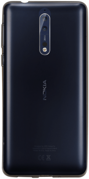 Nokia 8 Dual szilikon tok matt-fényes keret füstszínű