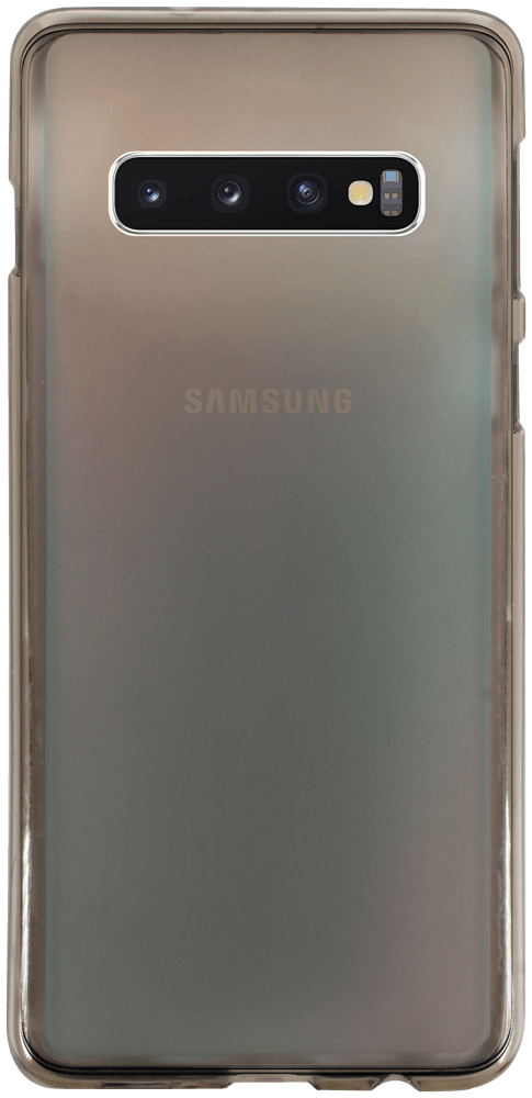 Samsung Galaxy S10 (SM-G973) szilikon tok matt-fényes keret füstszínű