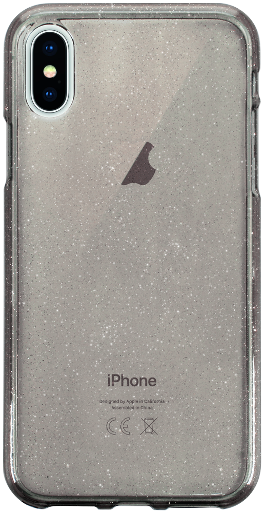 Apple iPhone X szilikon tok csillogó füstszínű