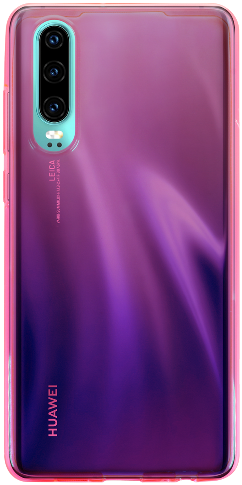 Huawei P30 szilikon tok átlátszó rózsaszín
