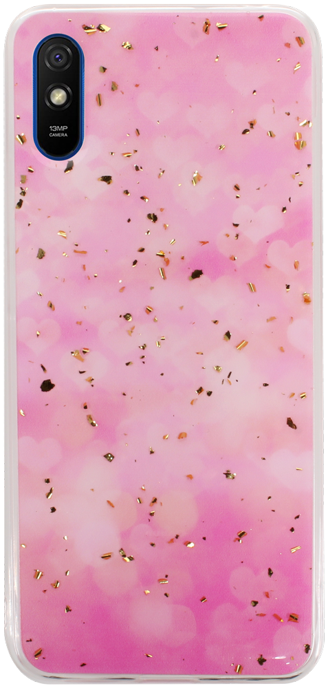 Xiaomi Redmi 9A kemény hátlap Gold Glam Pink