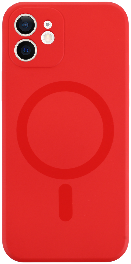 Apple iPhone 12 szilikon tok gyári MagSafe kameravédővel piros