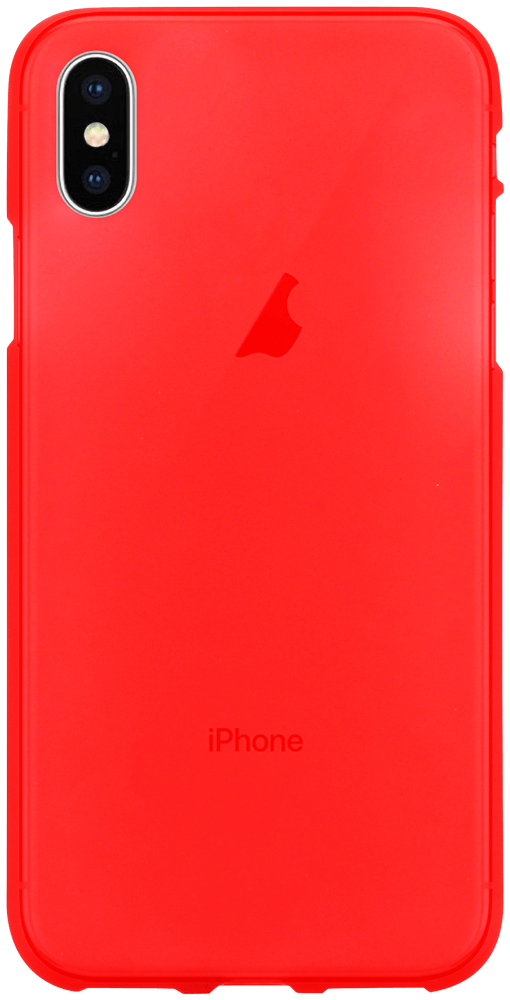 Apple iPhone X szilikon tok matt-fényes keret piros