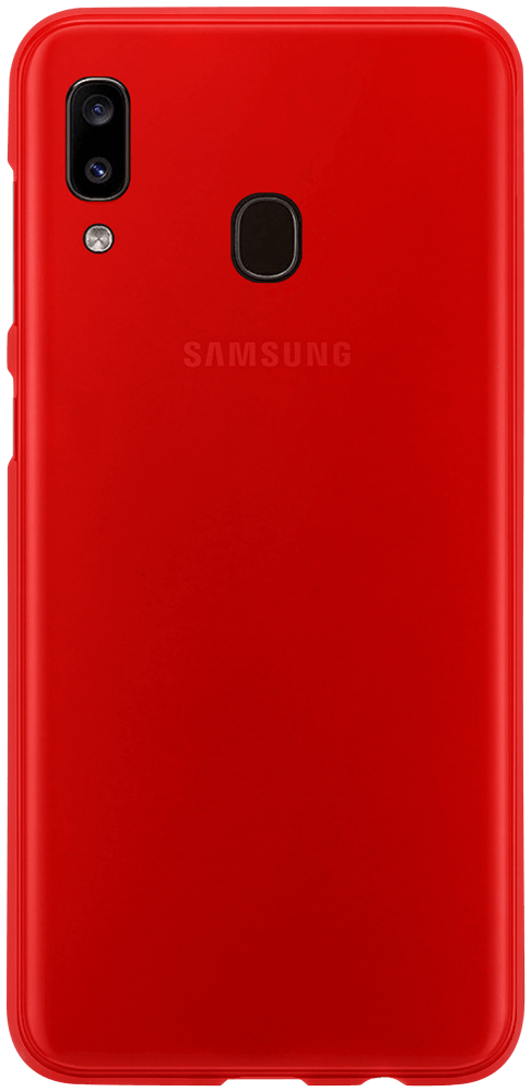 Samsung Galaxy A30 (SM-A305) szilikon tok matt-fényes keret piros