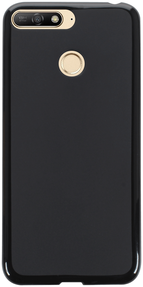 Huawei Y6 Prime 2018 szilikon tok matt-fényes keret fekete
