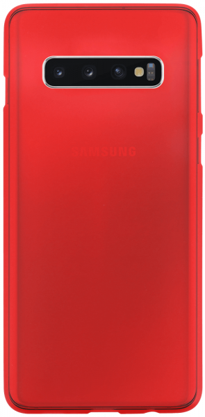 Samsung Galaxy S10 (SM-G973) szilikon tok matt-fényes keret piros