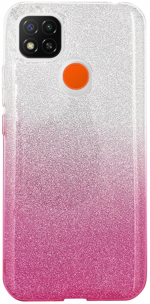 Xiaomi Redmi 9C NFC szilikon tok csillogó hátlap rózsaszín/ezüst