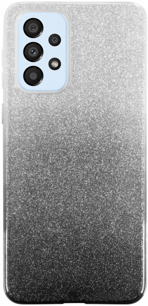 Samsung Galaxy A33 5G (SM-A336) szilikon tok csillogó hátlap fekete/ezüst