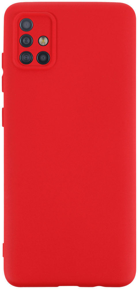 Samsung Galaxy A51 (SM-A515F) szilikon tok kameravédővel matt piros