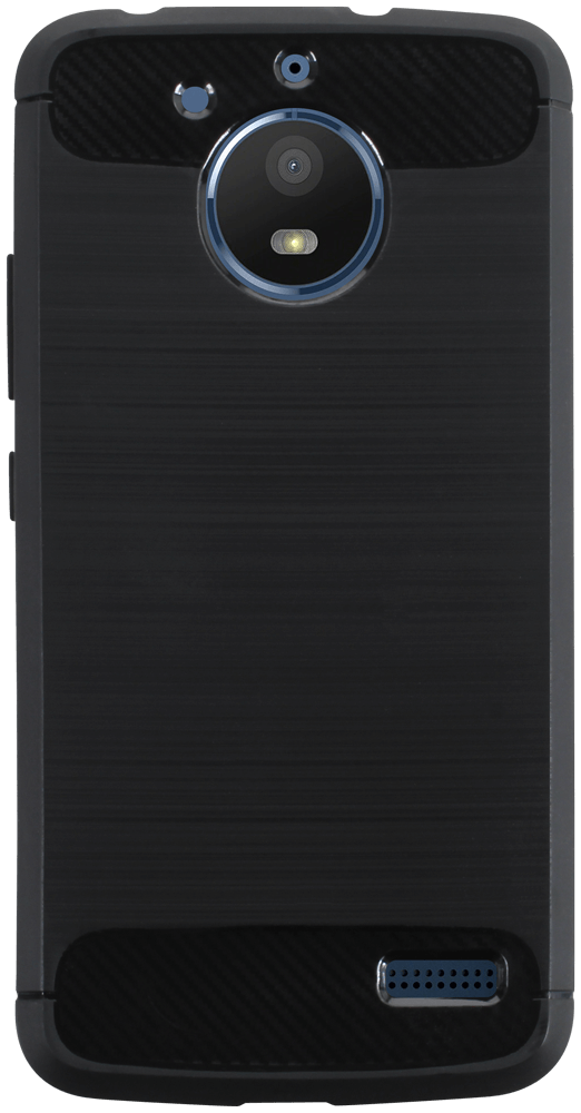 Motorola Moto E4 Plus ütésálló szilikon tok szálcsiszolt-karbon minta légpárnás sarok fekete