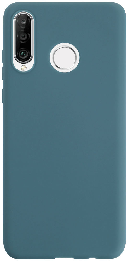 Huawei P30 Lite szilikon tok matt szürkés kék