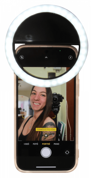 Samsung Galaxy A8 2018 Dual (A530) kompatibilis Ring Light telefonra rögzíthető szelfi lámpa