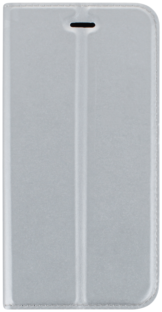 Apple iPhone 8 oldalra nyíló flipes bőrtok elől-hátul mágneses ezüst