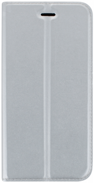 Apple iPhone 8 oldalra nyíló flipes bőrtok elől-hátul mágneses ezüst