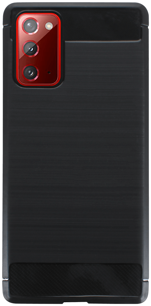 Samsung Galaxy Note 20 (SM-N980F) ütésálló szilikon tok szálcsiszolt-karbon minta légpárnás sarok fekete