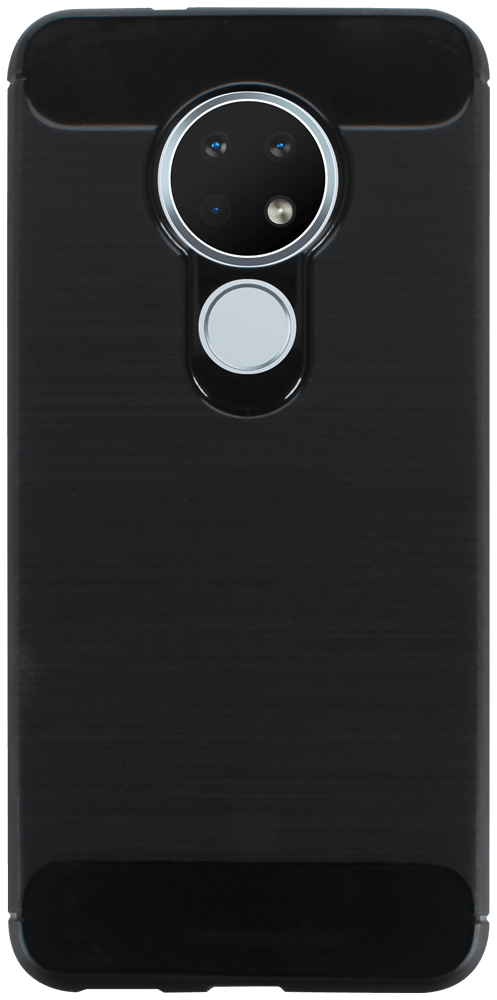 Nokia 7 2019 (7.2) ütésálló szilikon tok szálcsiszolt-karbon minta légpárnás sarok fekete