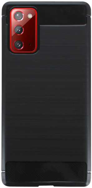 Samsung Galaxy Note 20 5G (SM-N981B) ütésálló szilikon tok szálcsiszolt-karbon minta légpárnás sarok fekete