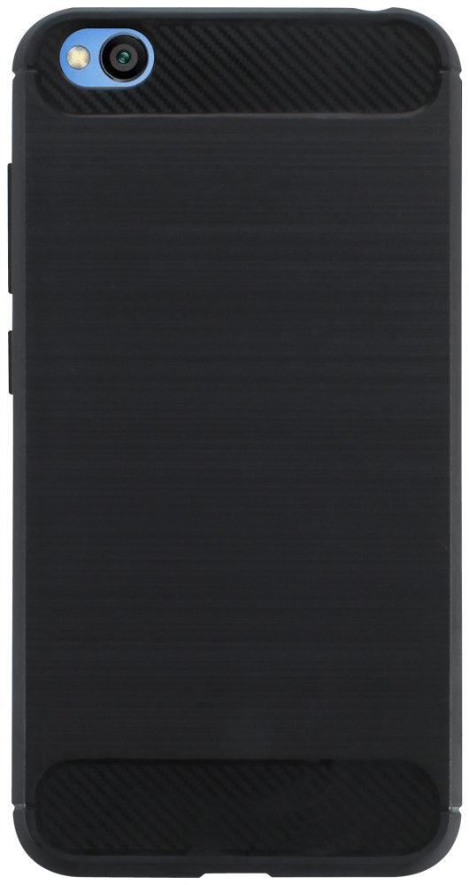 Xiaomi Redmi Go ütésálló szilikon tok szálcsiszolt-karbon minta légpárnás sarok fekete