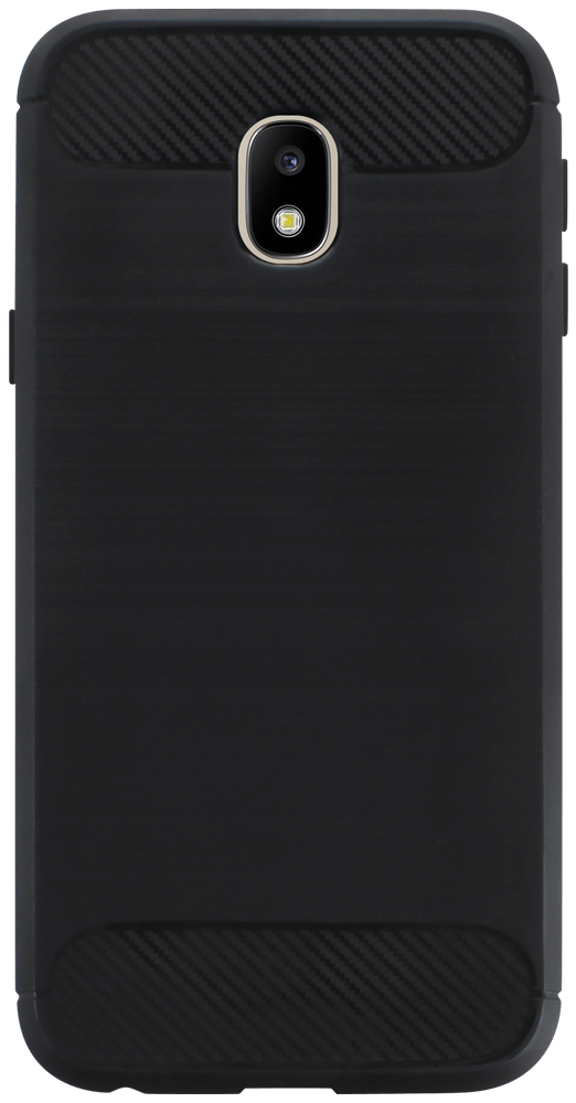 Samsung Galaxy J3 2017 (J330) ütésálló szilikon tok szálcsiszolt-karbon minta légpárnás sarok fekete