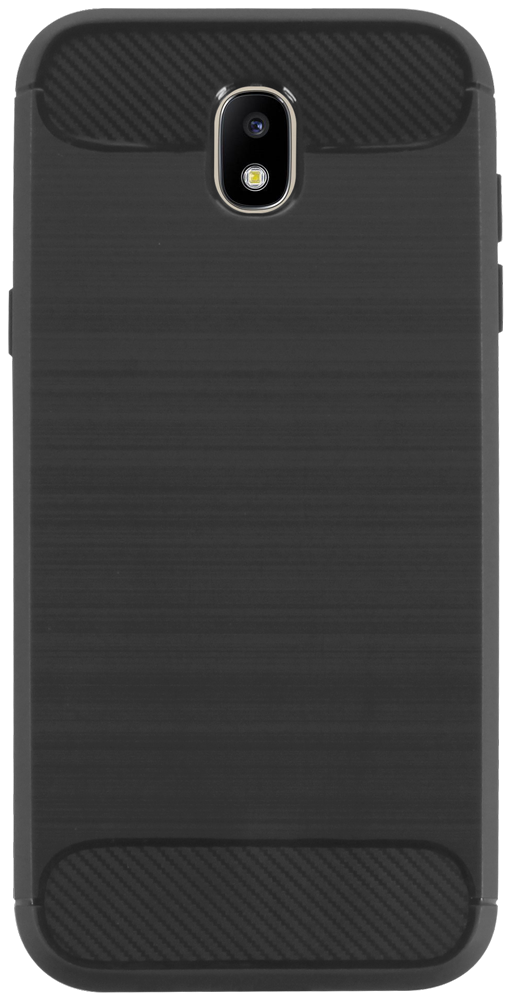 Samsung Galaxy J3 2017 (J330) ütésálló szilikon tok szálcsiszolt-karbon minta légpárnás sarok grafit színű