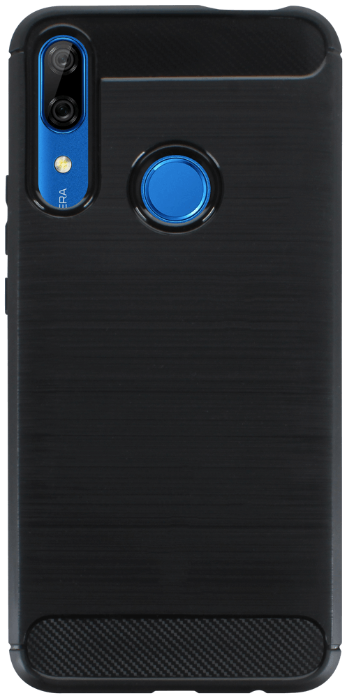 Huawei P Smart Z ütésálló szilikon tok szálcsiszolt-karbon minta légpárnás sarok fekete