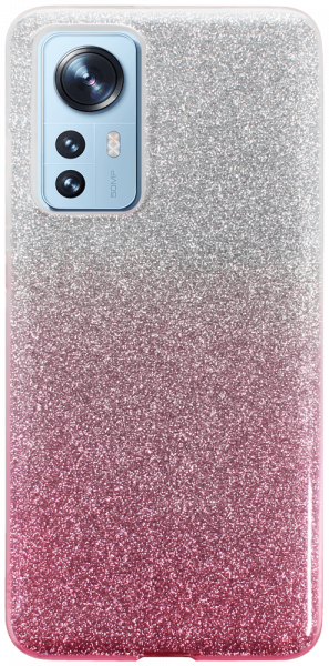 Xiaomi 12X szilikon tok csillogó hátlap rózsaszín/ezüst