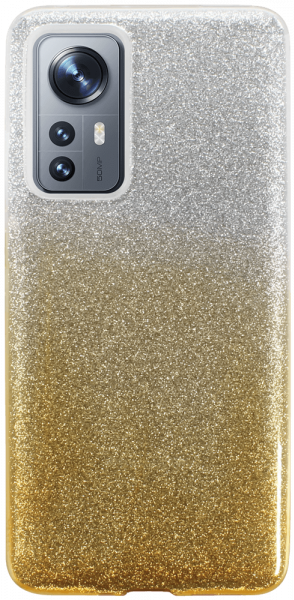 Xiaomi 12X szilikon tok csillogó hátlap arany/ezüst