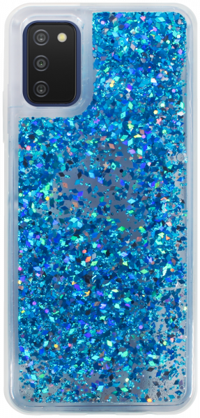 Samsung Galaxy A03s (SM-A037F) szilikon tok gyári Liquid Sparkle kék/ezüst