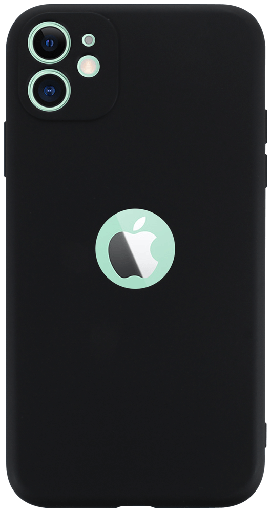 Apple iPhone 11 szilikon tok logó kihagyós kameravédővel fekete
